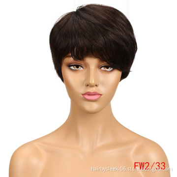Rebecca factory wigs Ombre Color  Machine Made Cheap Short Bob Wig Remy Straight Hair Brazilian Human Hair Wigs for Black women